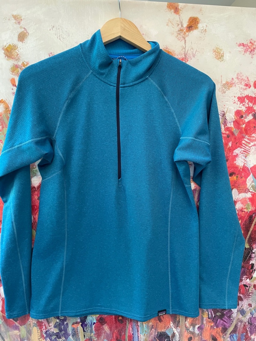 Women’s Blue Quarter-Zip Fleece Pullover-Patagonia